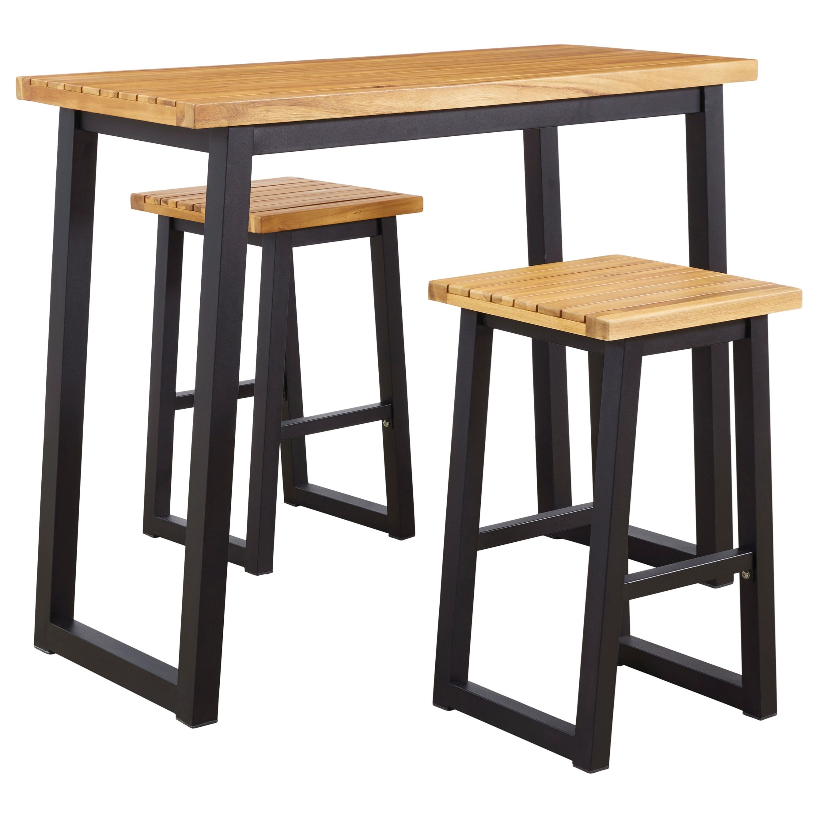 Ashley Signature Design Town Wood Metal 3 Piece Counter Table